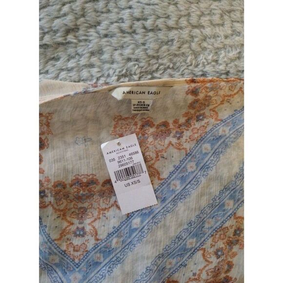 American eagle sheer patterned kimono Xs Nwt Boho Feminine Cottage Core - Picture 8 of 9
